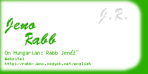 jeno rabb business card